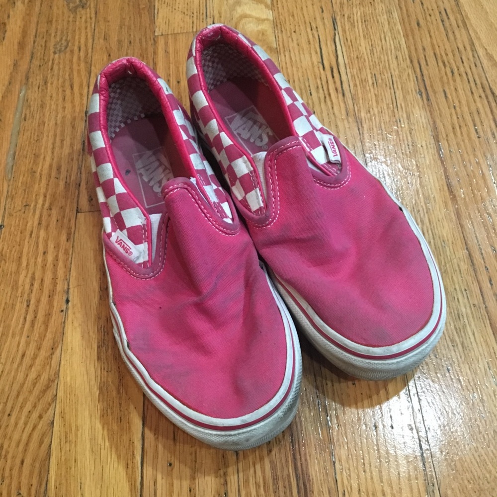 Vans hot pink slip-ons